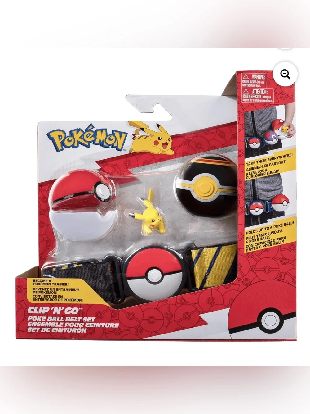 Pokemon PKW2718 Clip 'N' GO Belt Set-Includes 2-Inch Pikachu Battle Figure with